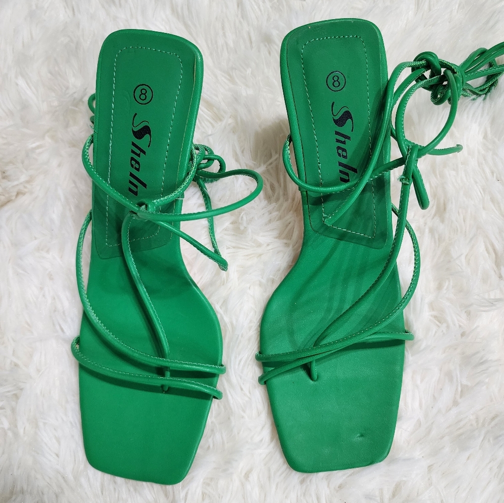 SheIn Green Strappy Women's Sandals